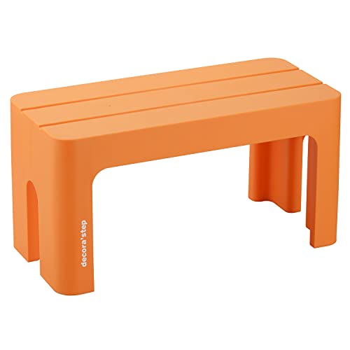 サンカ デコラステップ 踏み台 昇降ステップ台 オレンジ トールL 高さ30cm 広い足のせ部分と滑り止め加工 インテリアになじむおしゃれでかわ