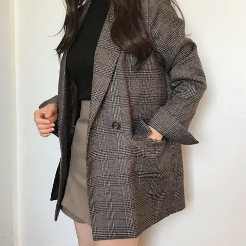 2色 レトロ風 アウター ジャケット レディース 秋冬 きれいめ 暖かい 長袖 Vネック 襟付き スリム ストレート スマート 前開き ブラウン グレー 大人カラー 秋カラー S M L XL 大きめ