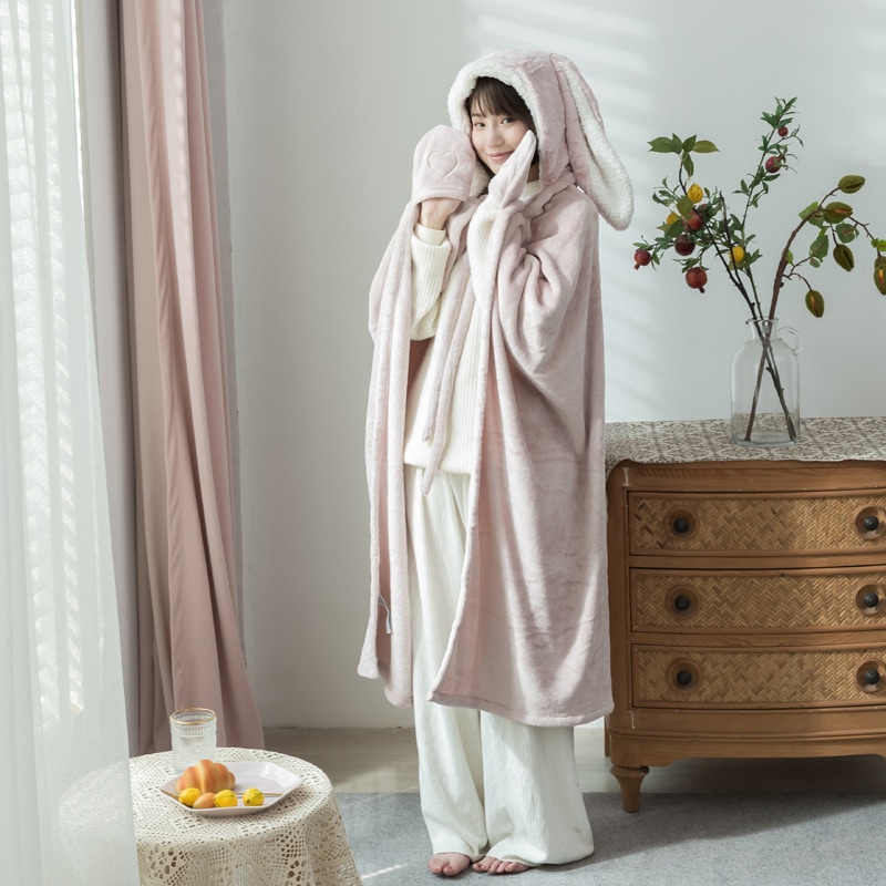 【送料無料】レディース ガウン ルームウェア 着る毛布 大 小 ロング パジャマ ショール