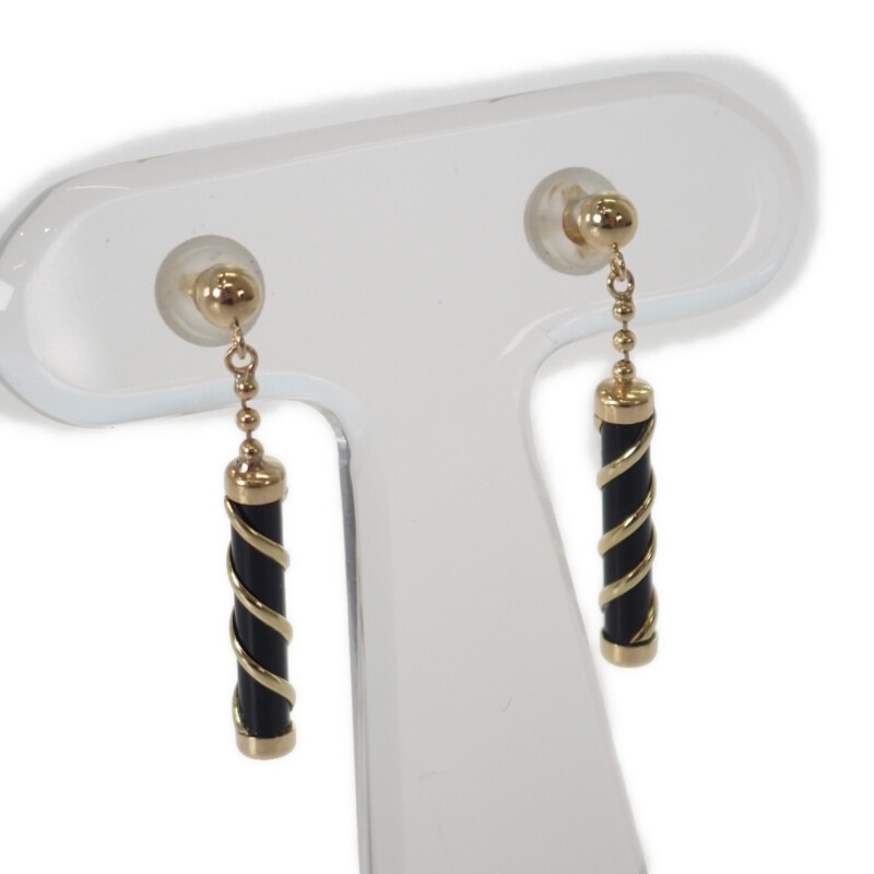 K18 デザインジュエリー ピアス K18イエローゴールド ブラック オニキス レディース【Aランク】 17,360円