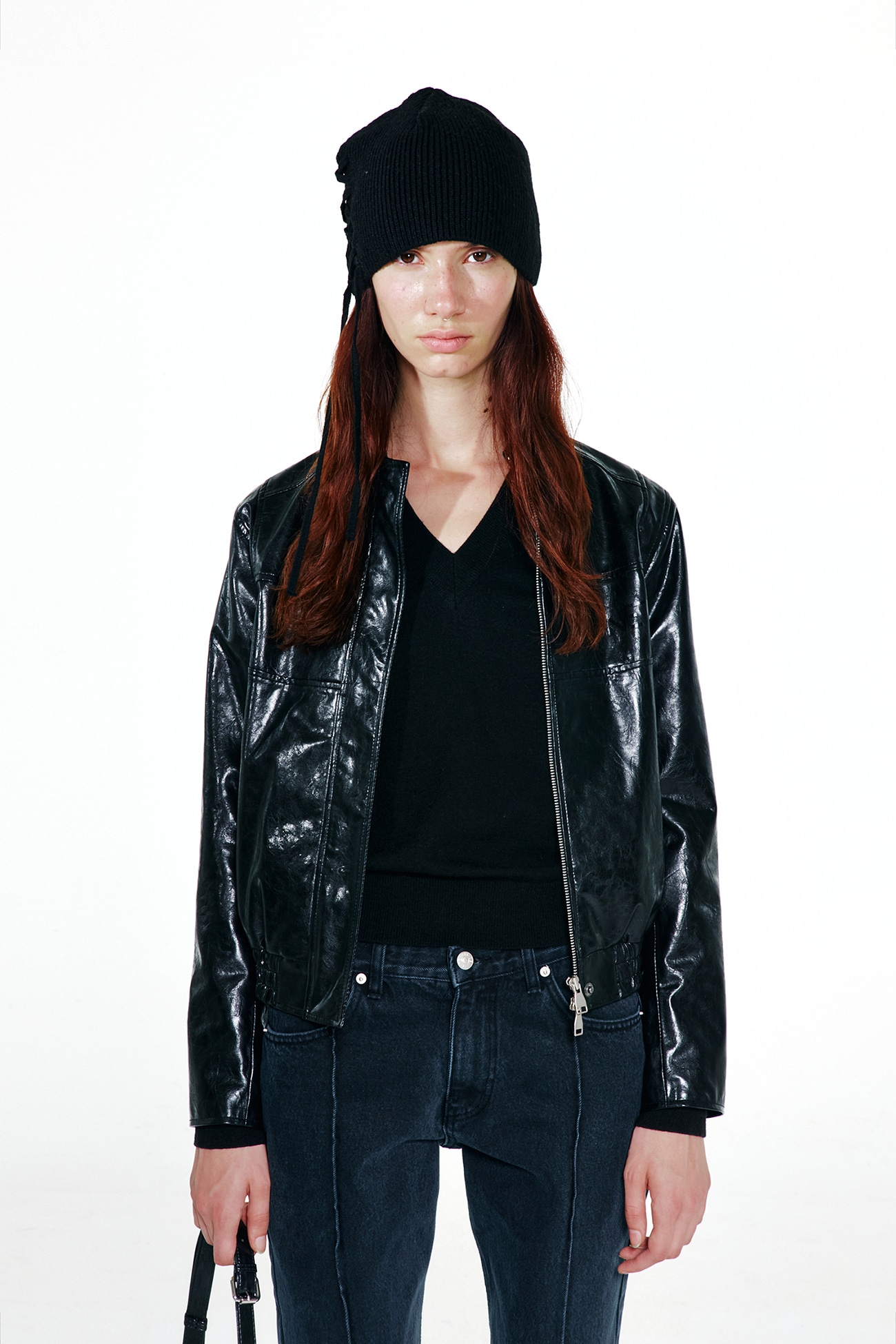 【DEINET】 RACING BIKER LEATHER JACKET : BLACK