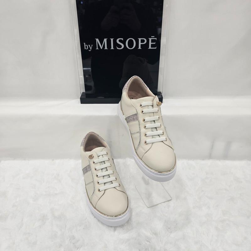 By 女性 斜線ディテール 背が高く見えるスニーカー 112HT410DF003 IVORY 2 JJ
