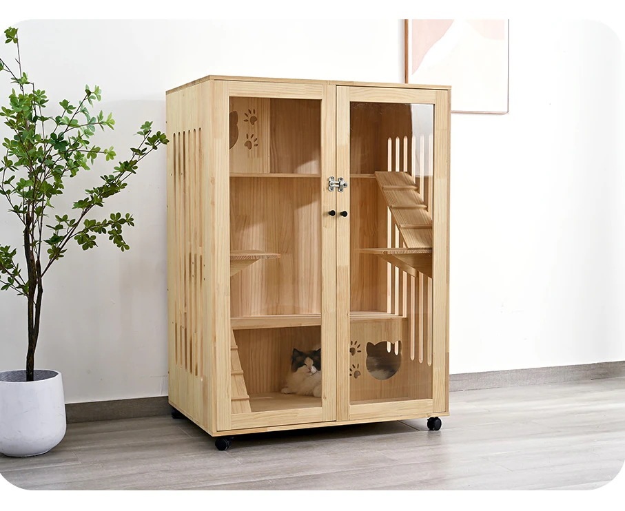 【国内即日発送】猫 ケージ キャットケージ 3段 木製フレーム 広々 大型 猫ゲージ おしゃれ キャットハウス ネコ ハウス 多段 留守番 保護 脱走防止 多頭飼い 多頭 ペットケージ