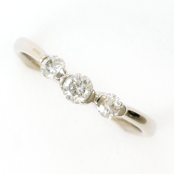 K18 18金 WG リング 指輪 9.5号 ダイヤ 0.30 ジュエリー 中古