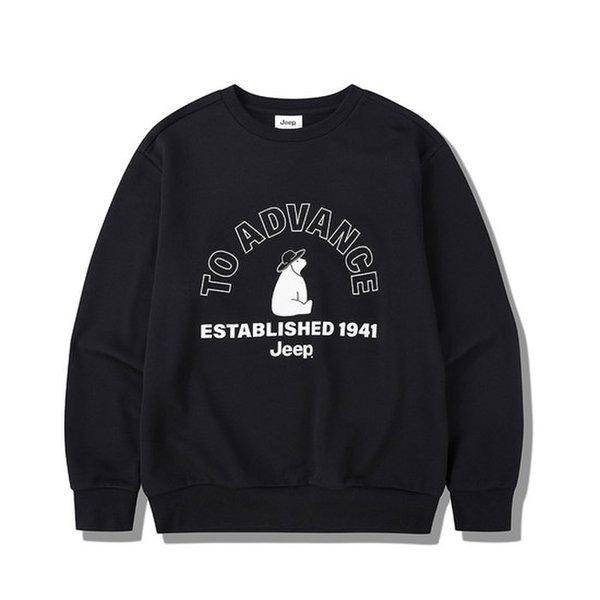 クマプリント スウェットシャツ JP3TSU897BK