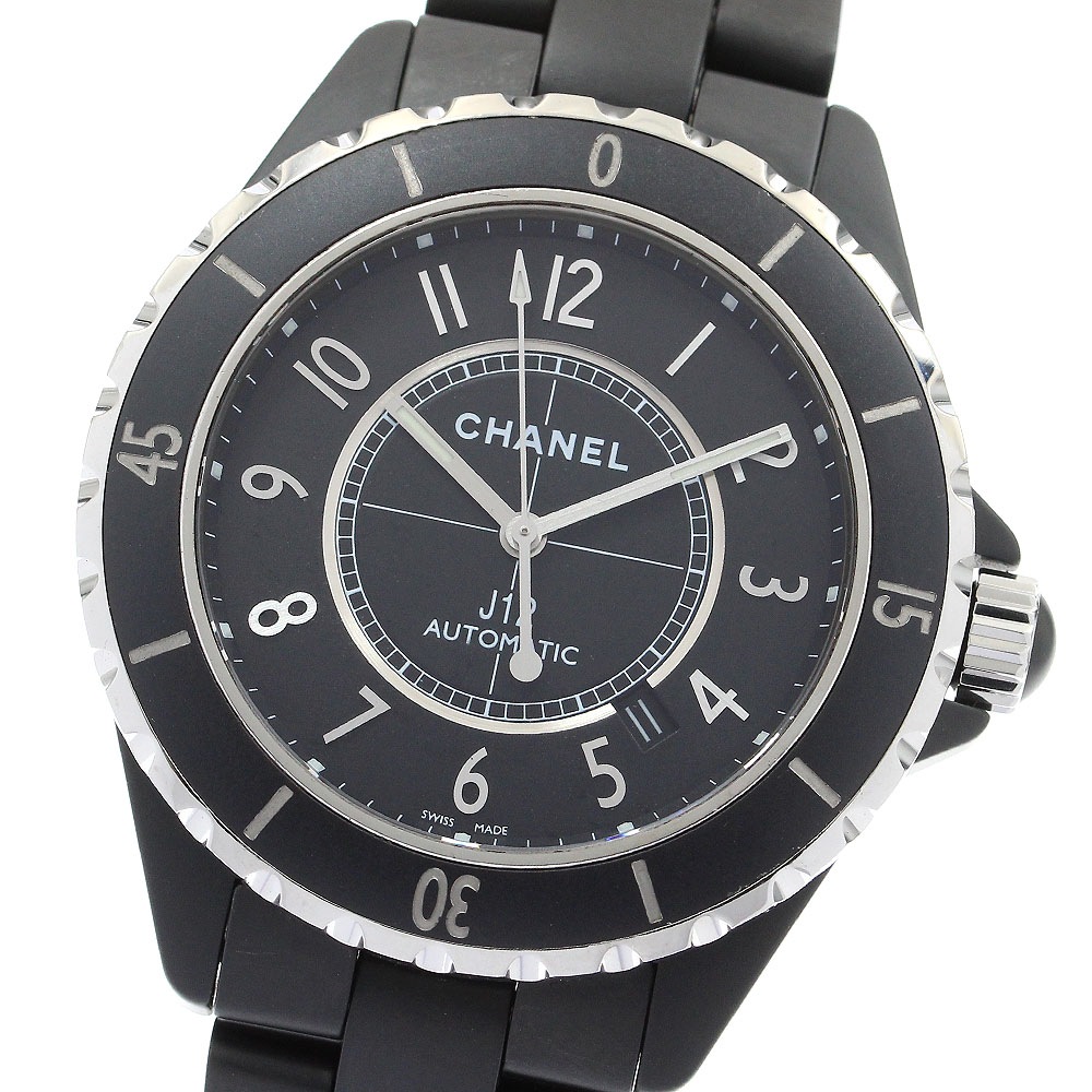 シャネル CHANEL H3131 J12 マットブラック セラミック 42MM 自動巻き メンズ 保証書付き_899005【中古】