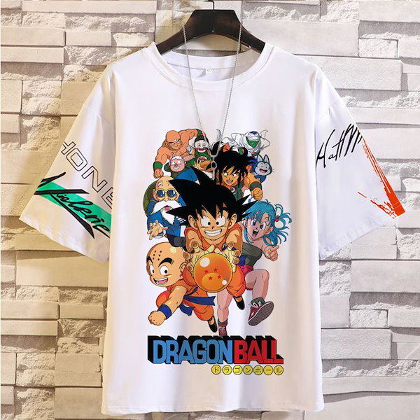 ドラゴンボール　バーダック 悟空 USA カタカナ ロゴ 半袖 tシャツ青 ドラゴンボール バーダック 悟空 USA カタカナ ロゴ 半袖 tシャツ青