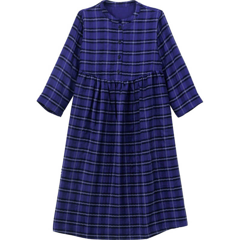 タオル美術館　cococi LDK レディースガーゼルームワンピース(切替)Mサイズ ネイビー