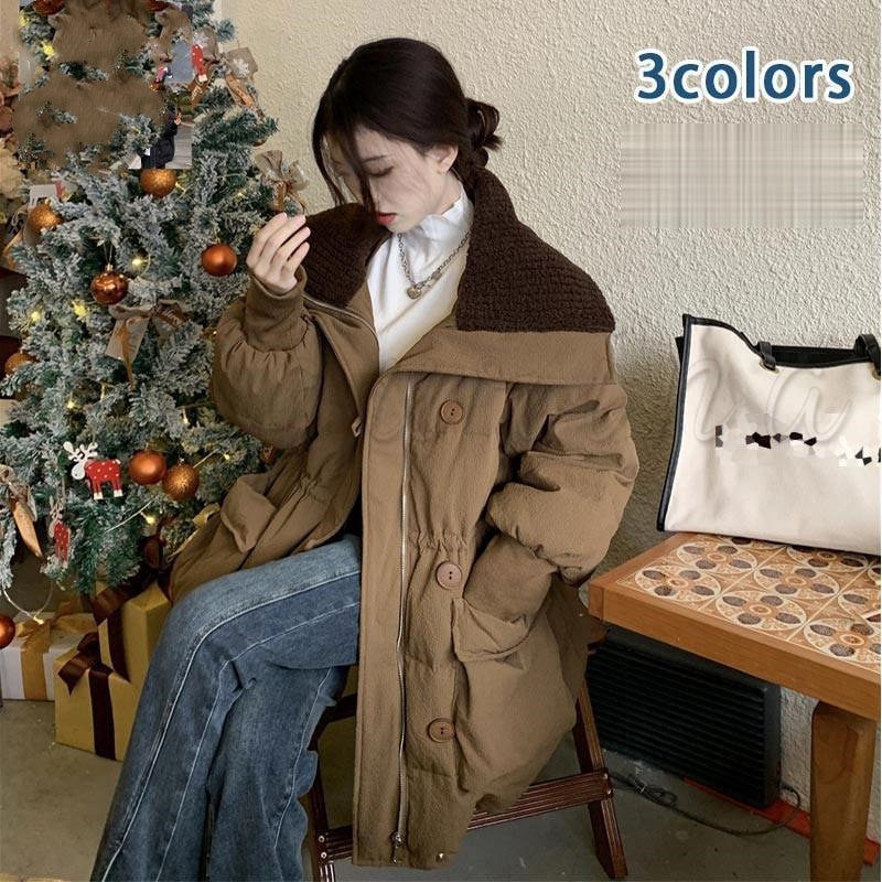 中綿コート ジャケット ファスナー アウター レディース ショート丈 中綿 ボタン付き 大きいポケット付き かわいい デザイン ふわふわ