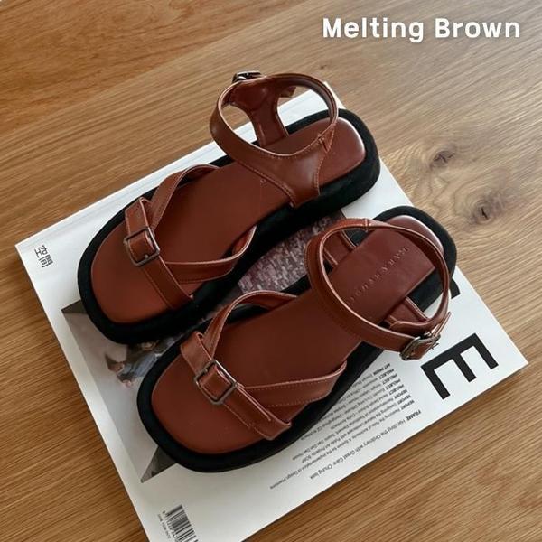 女性カジュアルバックルノンスリップ厚底サンダル