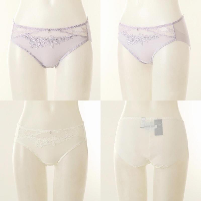2枚入りモチーフ刺繍ポイント女性ヘムパンティー2枚セットVPTB646HSG