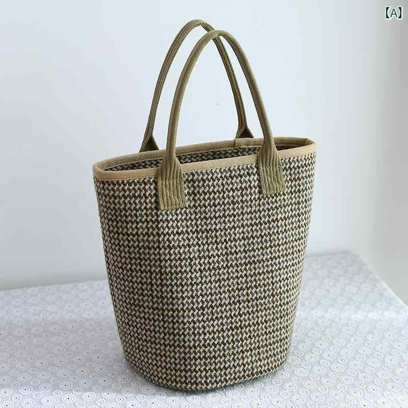 バケットバッグ バケツ レディース おしゃれ 鞄 カジュアル ファッション 通勤 通学 ファスナー 千鳥格子 花 コーデュロイ ブルー ホワイト