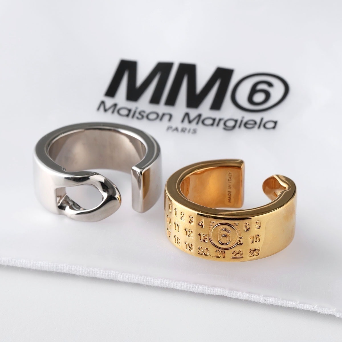 MM6 エムエムシックス メゾンマルジェラ カフリング SM6UQ0103 P8371 メンズ ナンバリング ロゴ 指輪 イヤーカフ 2way アクセサリー カラー2色 【ts】