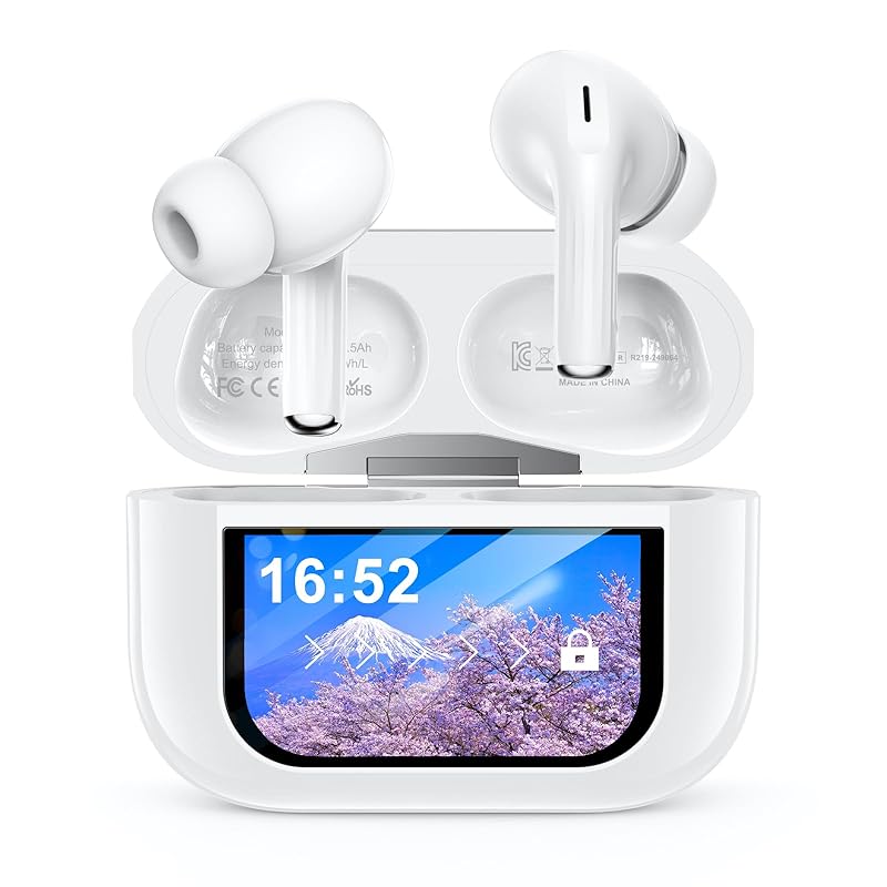 イヤホン bluetooth ワイヤレス 【2025 年新登場·多機能タッチスクリーン·ANC 対応 】Bluetooth5.4 ぶるーとぅーす ブルートゥース イヤホン探し IPX7防水 ノイズキャ