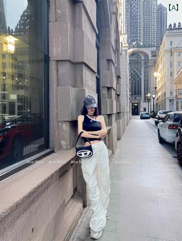 カーゴパンツ　メンズ　レディース カウンター ITKP アメリカン ストリート オーバー オール レディース 立体 ポケット ウォッシュ 100 % コットン ドローストリング カジュアル パンツ