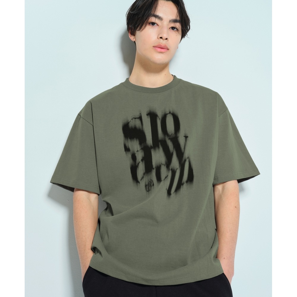 SLOW ACIDブラリーロゴ半袖Tシャツ[ライトカーキ]