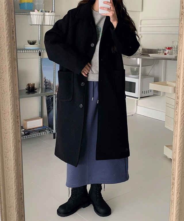 [ウール素材/フィットきれい/3color] クラシックデーロングコート