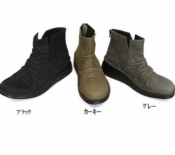 ブーツ レディースシューズ レディースファッション 靴 秋冬商品 本革 サイド Vカット ショートブ