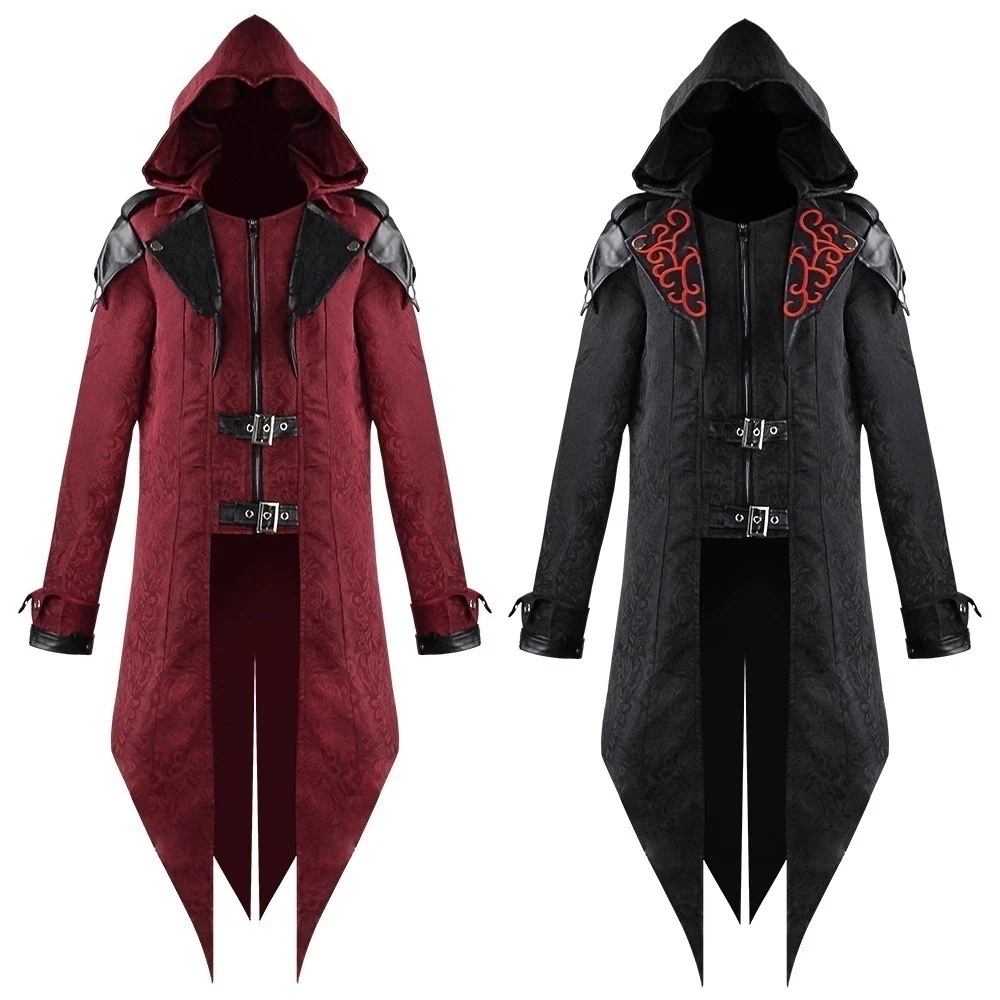 中世のハロウィーンのレトロなつなぎ合わせのコートの服装今日は30パーセント