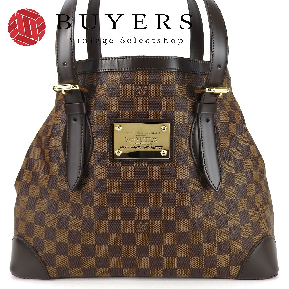 中古 美品 ルイヴィトン ショルダートートバッグ 肩掛け ハムステッドMM N51204 ダミエ エベヌ 普段使い レディース 女性 LOUIS VUITTON Tote Bag Damier c