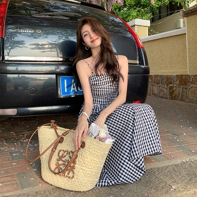 チェック柄 Ａライン キャミソールワンピース カジュアル A550 5,502円