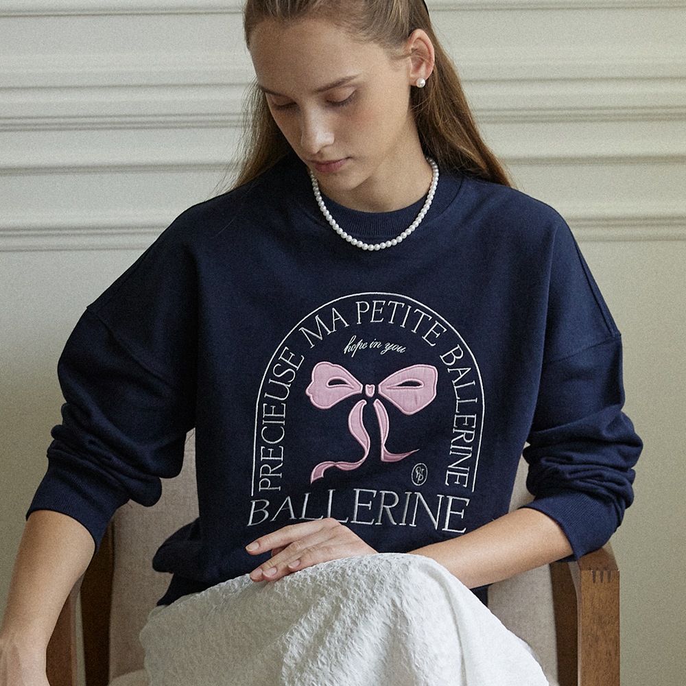 Ballerine Applique Sweatshirt - Navy