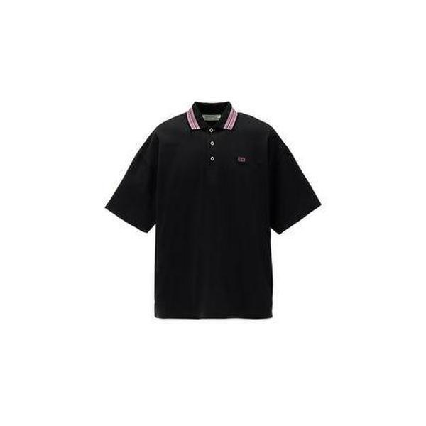 オニツカタイガー ポロシャツ 2181B049 001 BLACK LIGHT PURPLE DOM