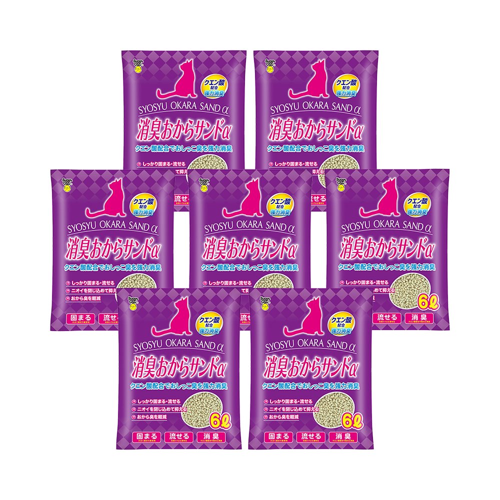 猫砂　消臭おからサンドα　クエン酸配合　６ＬX７袋　ＣＲＣ30―14―40―20―00