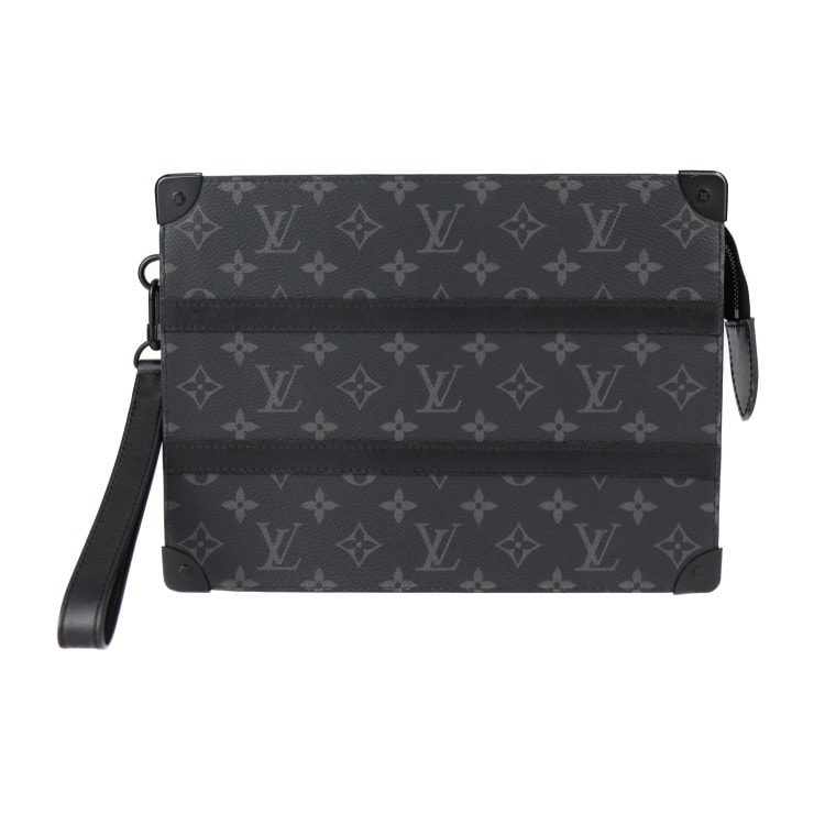 美品 LOUIS VUITTON ルイ ヴィトン セカンドバッグ M45937 トランク ポシェット モノグラムエクリプス レザー ブラック グレー クラッチバッグ ポーチ ビ【本物保証】 78,430円
