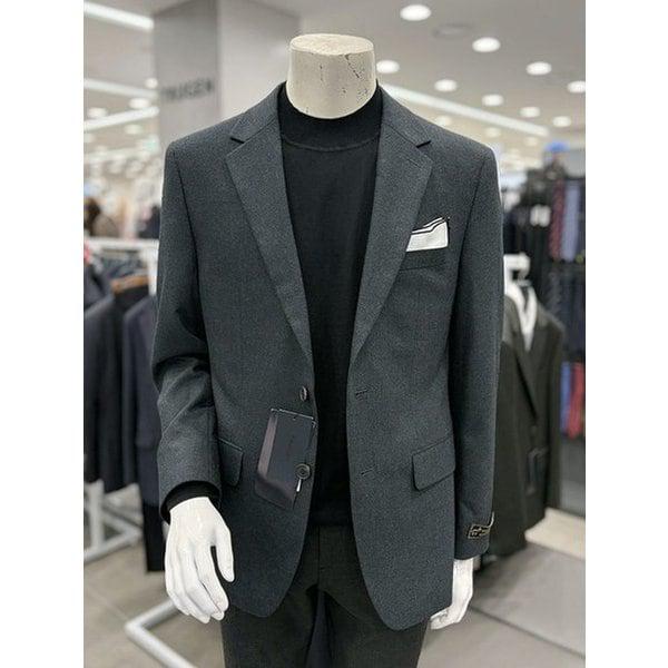 メンズ秋冬ウール70％ウールカシミアグリーン緑色カラーカジュアルセットアップコンビジャケット
