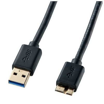 他サイト： サンワサプライ　0.5m USB3.0ケーブルAmicroB(ブラック)　KU30-AMC05BKの商品画像