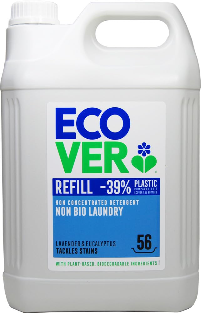 ECOVER(エコベール) エコベール 洗濯洗剤 詰め替え用 ラベンダー&ユーカリの香り 5000ml 大容量 業務用 ecover 肌に優しい 植物由来 赤ちゃん 洗剤 ベビー 自然 洗濯洗剤 洗濯