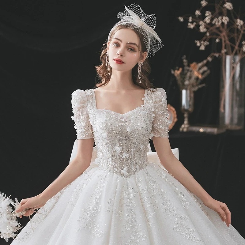 .新作先着限定売れ筋限花嫁 ウエディングドレス 二次会ドレス 結婚式 格安 ウエディングドレス 披露宴 二次会 結婚式 イベント 演奏会 発表会 フォーマルドレス 編み上げタイプ 白 オシャレ 高級感