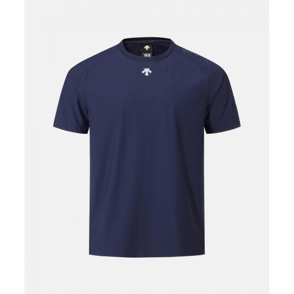 DESCENTE メンズクーリングトリコットグラフィックレギュラーフィットショートスリーブ T シャツダークネイビー SR311TTS76
