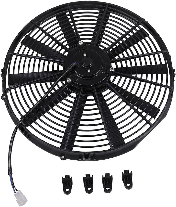 12V ラジエーター ファン プル式 電動 薄型 汎用 冷却 KRB285( 16インチ)