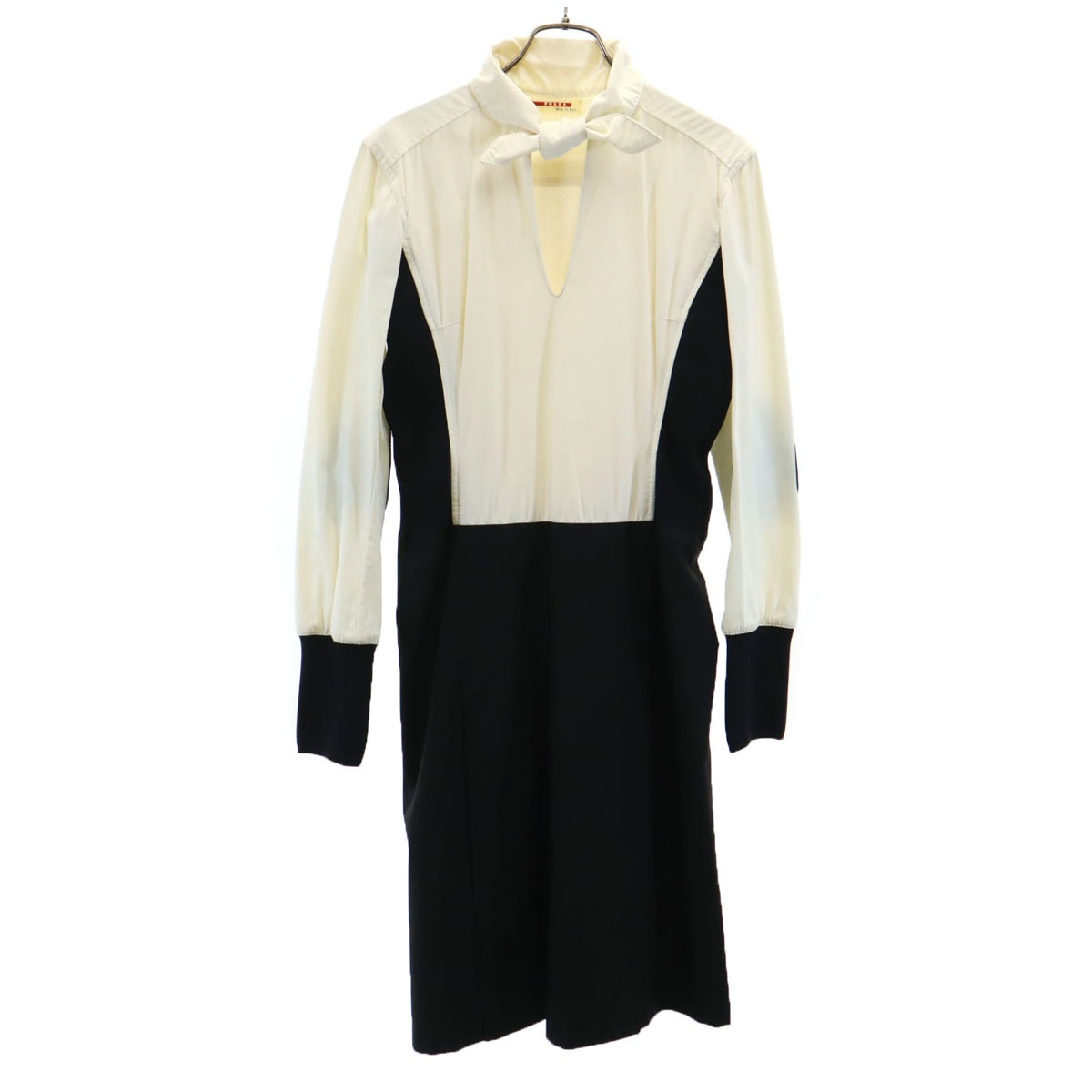 PRADA SPORTS プラダスポーツ イタリア製 長袖 ワンピース 40 アイボリー レディース 古着