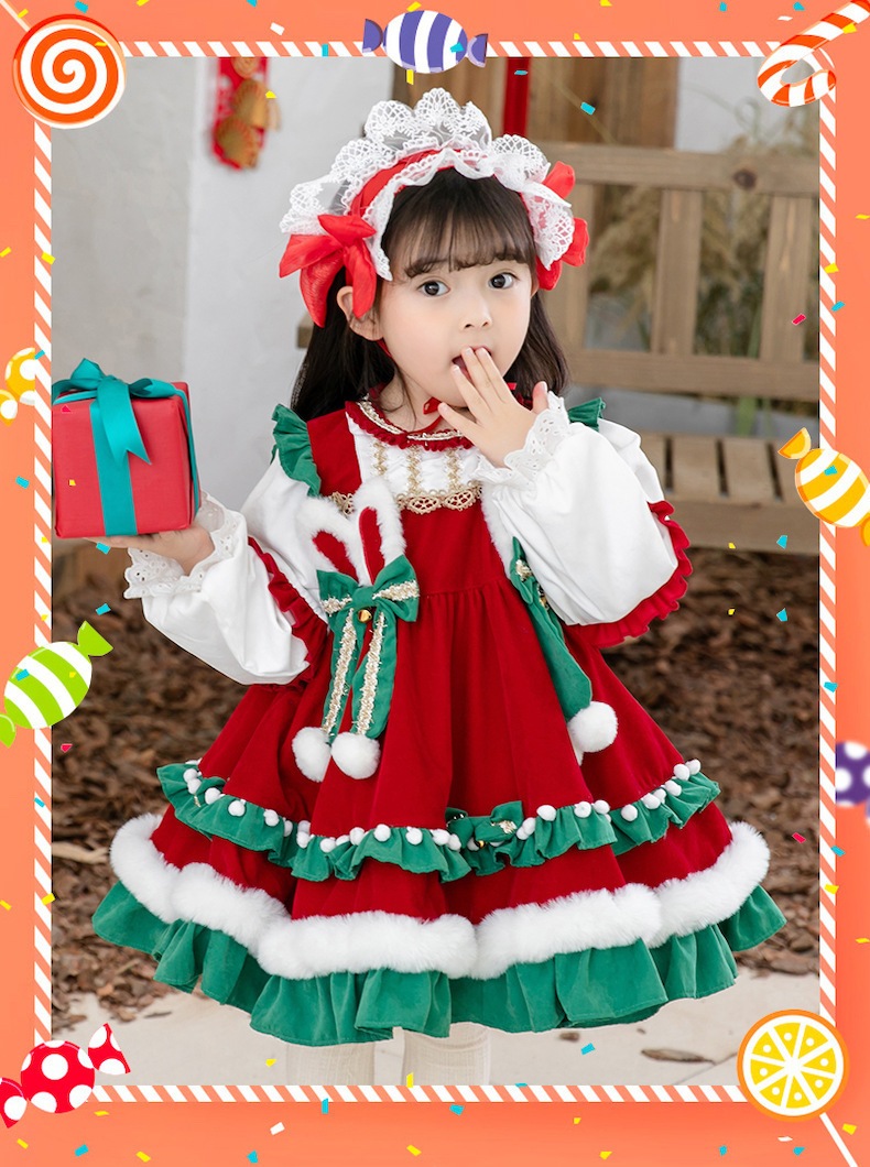 クリスマス コスプレ衣装風仮装 子供 女の子 ロリータ 童話 衣装 子供 コスチューム 仮装 キッズ 服パーティー イベント 衣装 舞台