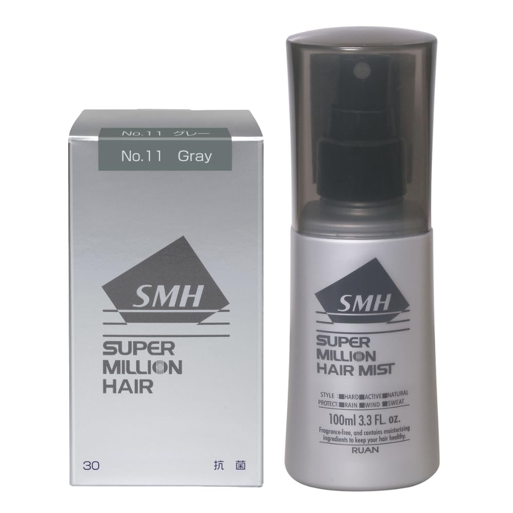 【2点セット】スーパーミリオンヘアー 30g 約75回分 (グレー) ＆スーパーミリオンヘアー ヘアミスト 100mlセット