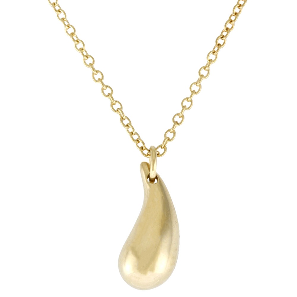ティファニー ティアドロップ ネックレス 18金 K18イエローゴールド TIFFANY&Co. 中古 美品