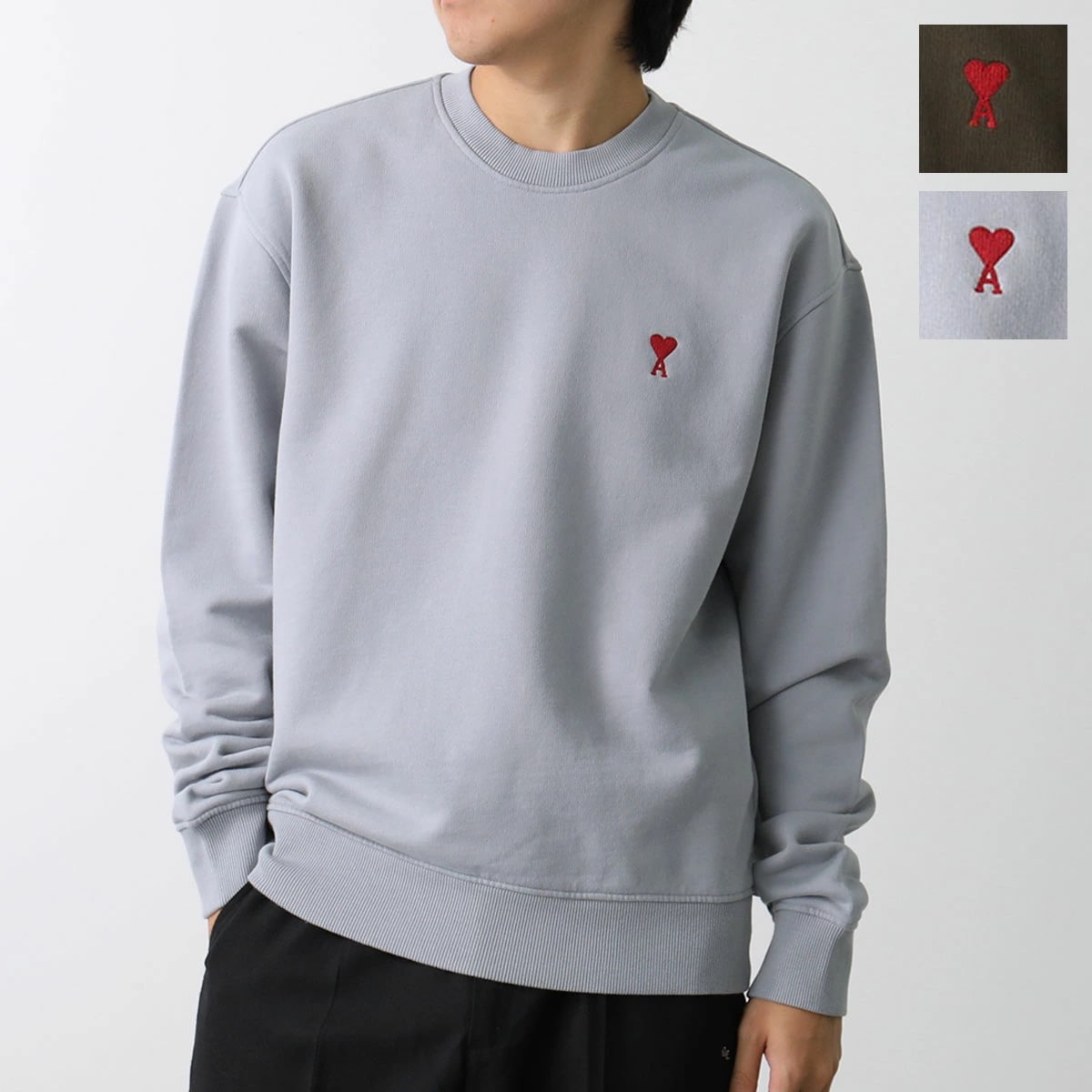 ami paris アミパリス トレーナー AMI DE COEUR SWEATSHIRT USW035.730 メンズ 長袖 スウェットシャツ ハートロゴ 刺繍 クルーネック カラー2色