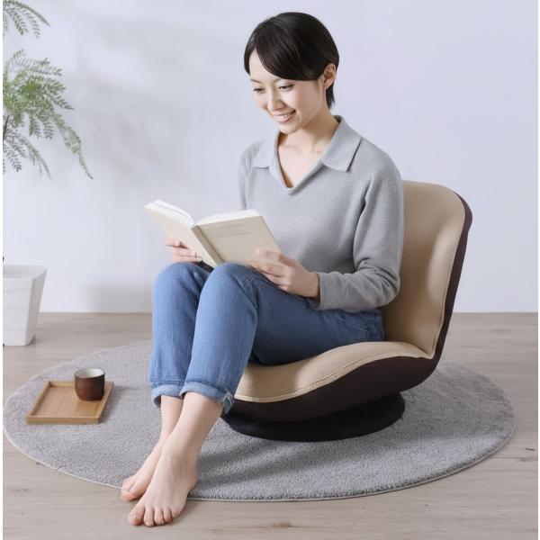 座椅子 リクライニングチェア 回転 おしゃれ メッシュ 通気性 コンパクト 北欧モダン ツートン 完成品