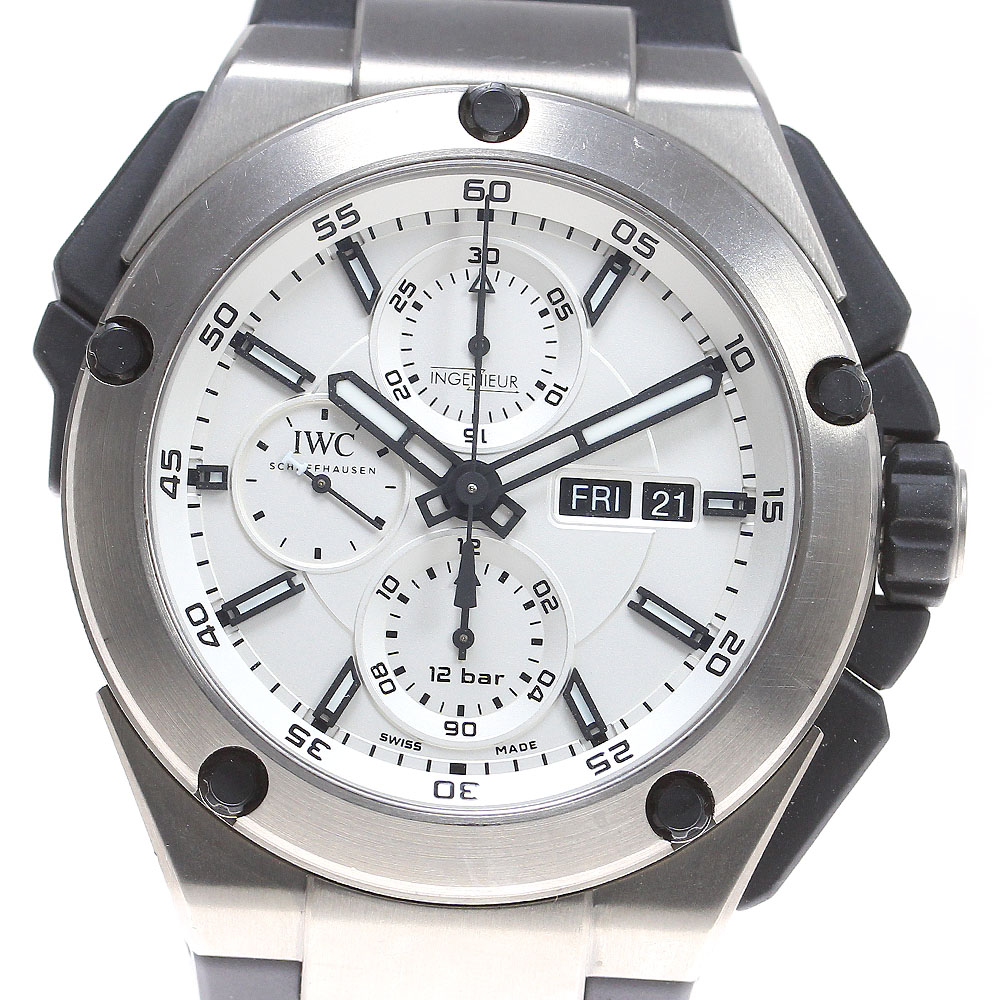 IWC IWC SCHAFFHAUSEN IW386501 インジュニア ダブルクロノグラフ 自動巻き メンズ 保証書付き_826627【中古】