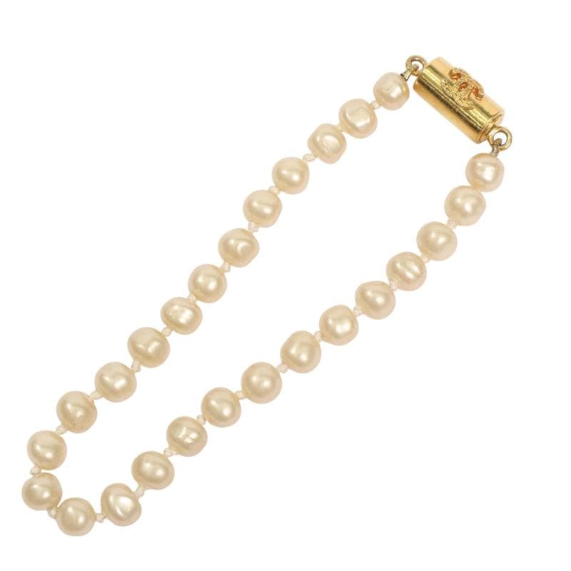 【最終処分SALE】CHANEL シャネル ココマーク パールマメアリ ブレスレット／バングル ホワイト K-6062 28,105円