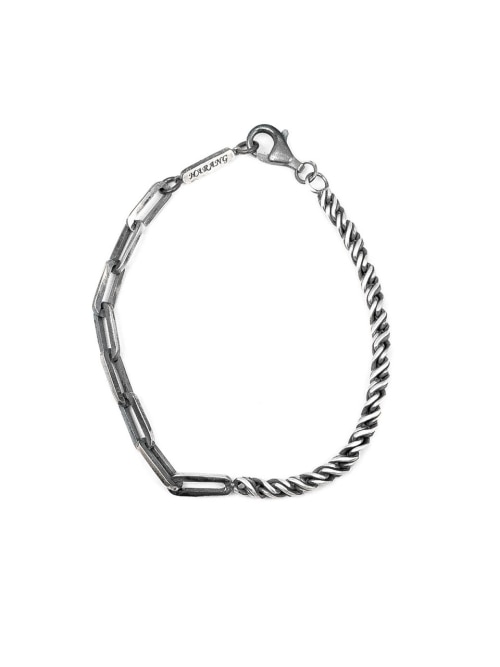 【HARANG】 HR 236B_Half &Half Silver Chain Bracelet 正規品