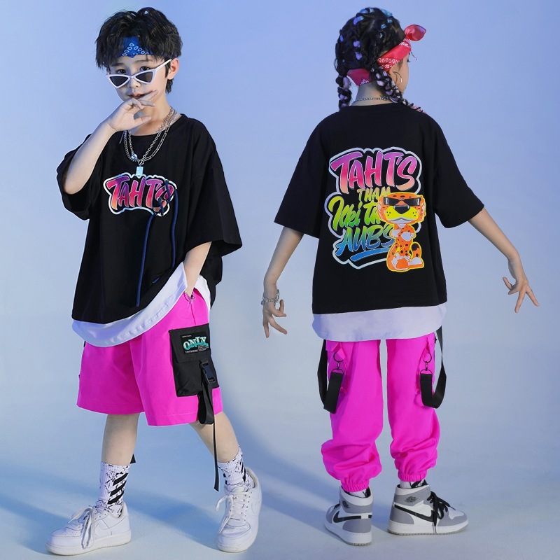夏の子供のヒップホップストリートダンススーツ男の子と女の子幼稚園パフォーマンス服ジャズダンスドラムパフォーマンス服 5,753円