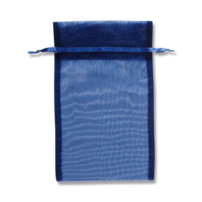 （まとめ買い）シモジマ HEIKO 巾着袋 オーガンジーバッグ 平袋タイプ L ネイビー（NV） 10枚 幅150x高240mm ラッピング用品 008705055 [x3セット]