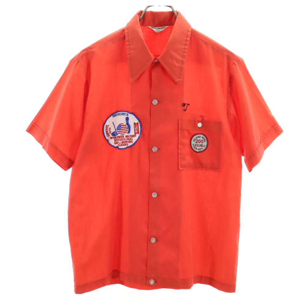 希少 70'sヴィンテージ OLYMPIAN ボウリングシャツ 美品 VINTAGE - OLYMPIAN ボーリングシャツ 60s70s USA製 開襟 M