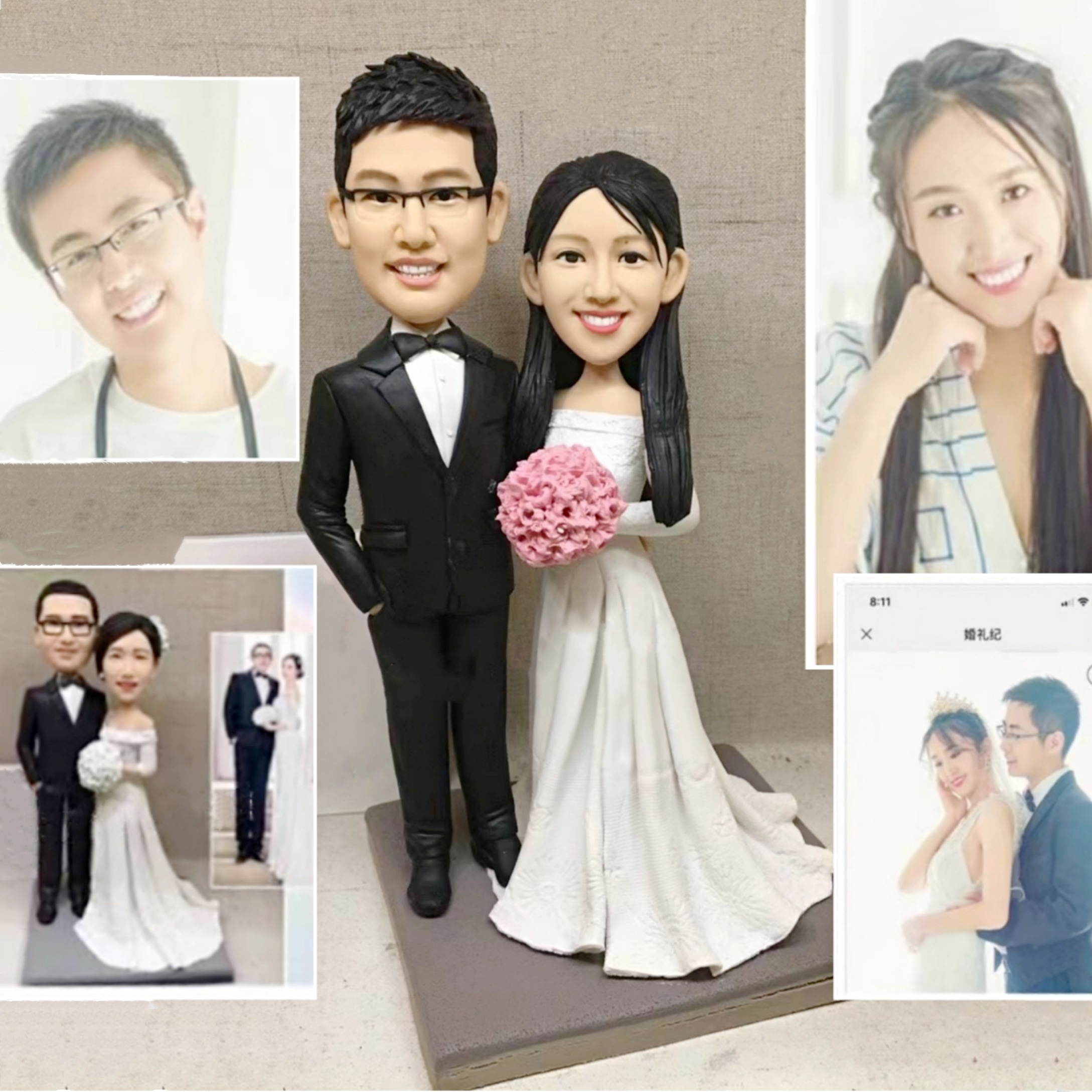 【オーダーメイド】3D肖像画 似顔絵 人形 フィギュア 結婚祝い 周年記念日 カップル 彼氏 彼女 夫婦 両親 贈呈品 記念品