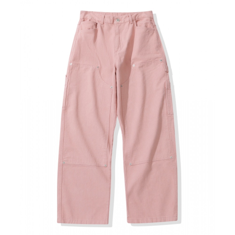 CODEGRAPHY ワイド カーペンター ウォッシュ コットンパンツ_インディピンク