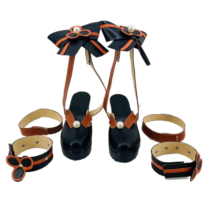 千織 ちおり コスプレ靴 原神 げんしん 変装用 下駄 シューズ 長靴 コスプレ クリスマス ハロウィン